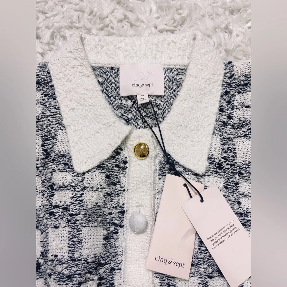 NWT $345 Cinq à Sept Adalee Short-Sleeve Cardigan